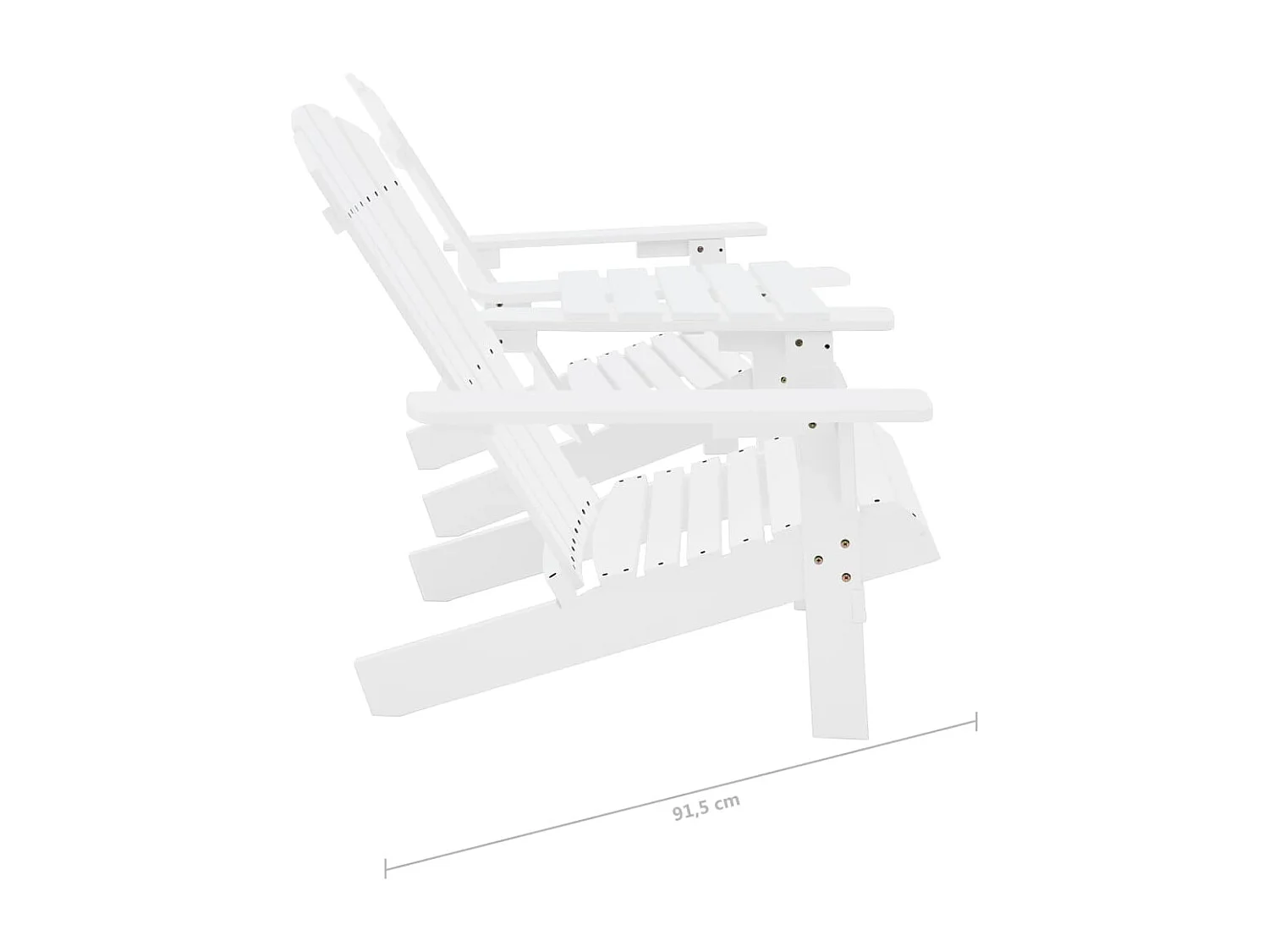 Sillas Adirondack de jardín y mesita madera maciza abeto blanco