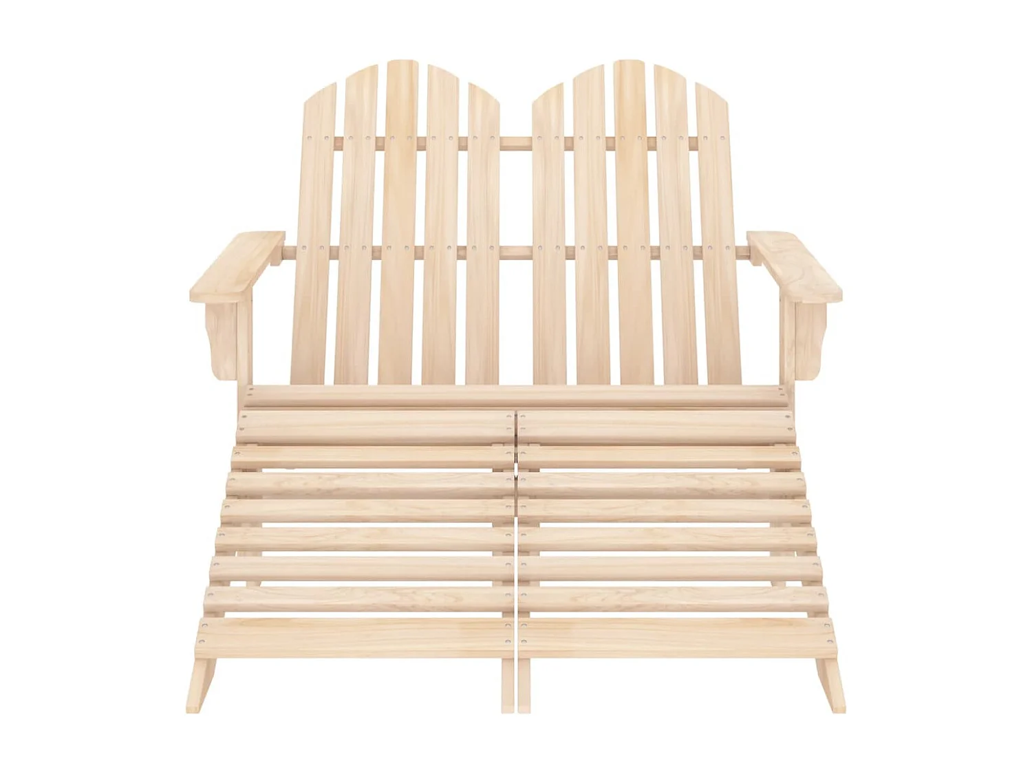 Adirondack-Gartenbank 2-Sitzer mit Fußteil Tannenholz