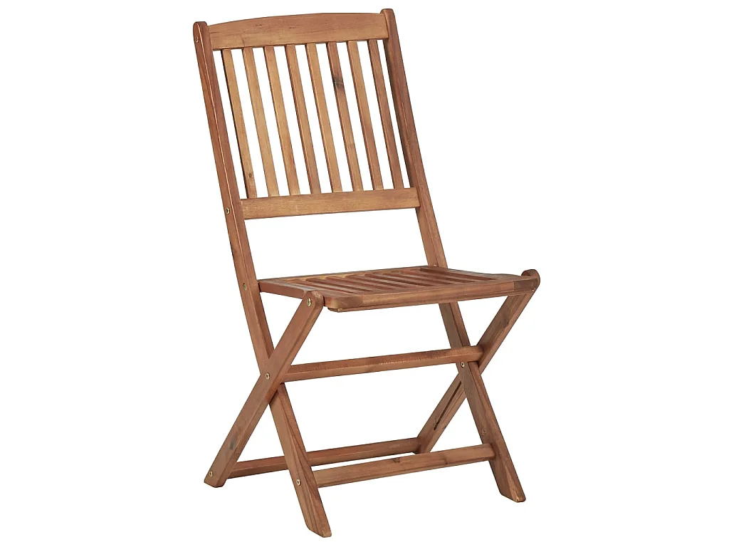Chaises pliantes 6 pièces avec coussins en bois d'acacia massif