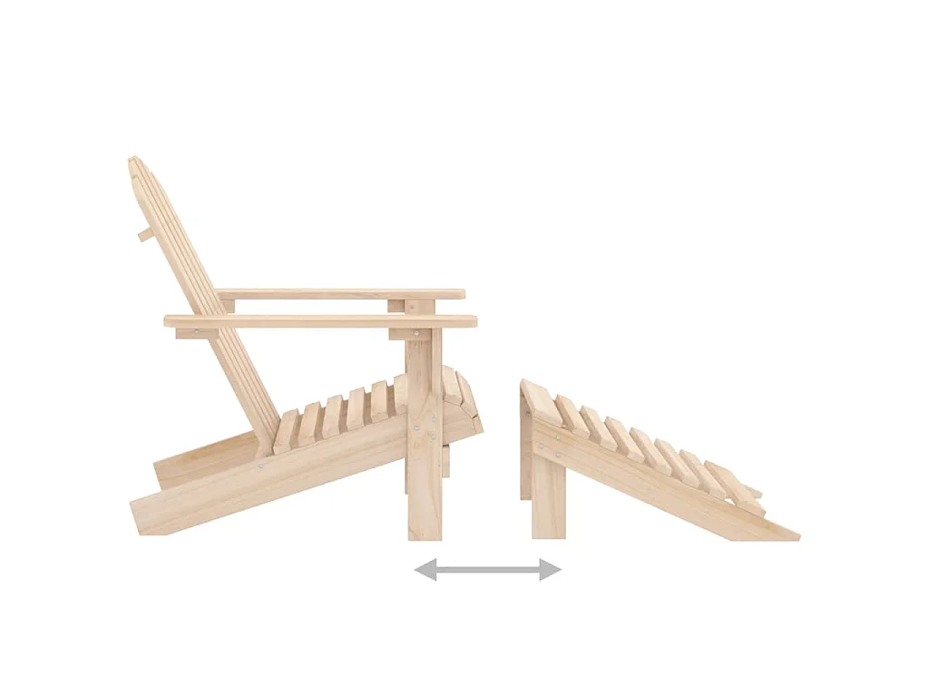 Adirondack-Gartenstuhl mit Fußteil Massivholz Tanne