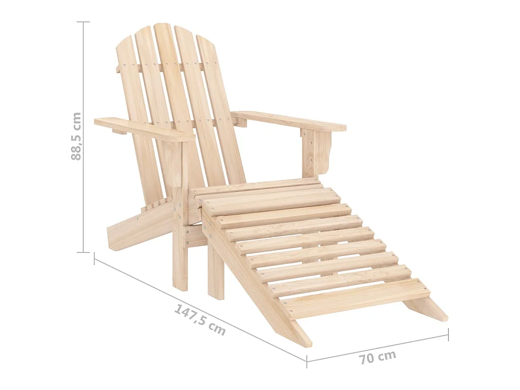 Adirondack-Gartenstuhl mit Fußteil Massivholz Tanne