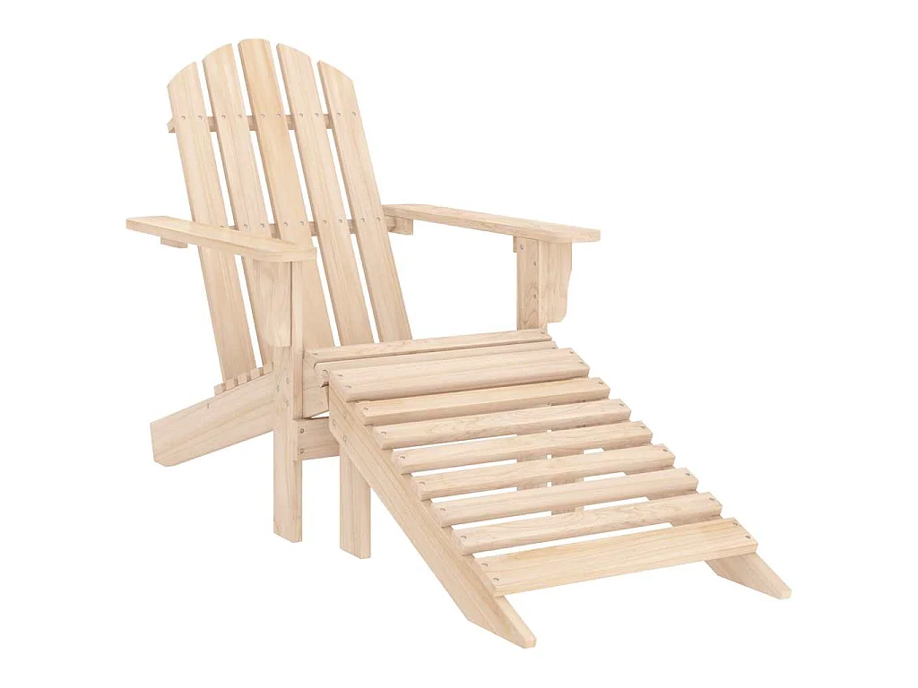 Tuinstoel Adirondack met voetenbank massief vurenhout