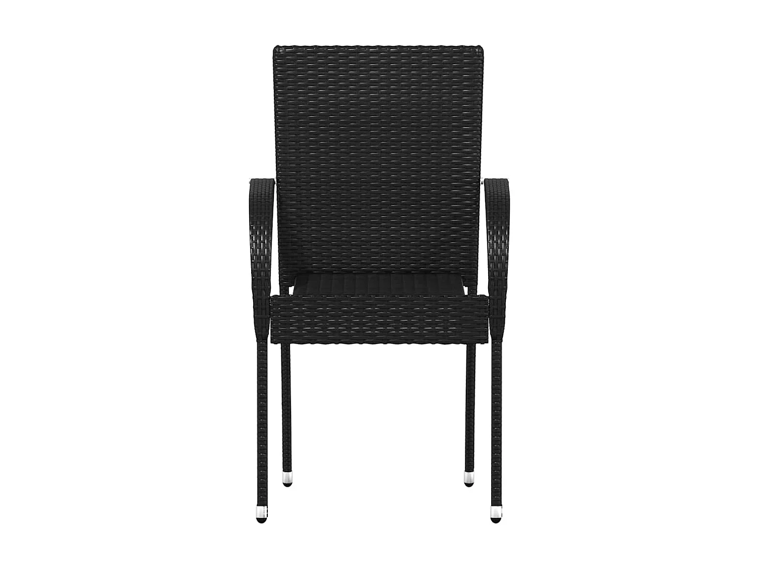 Chaises empilables d'extérieur lot de 6 Résine tressée Noir