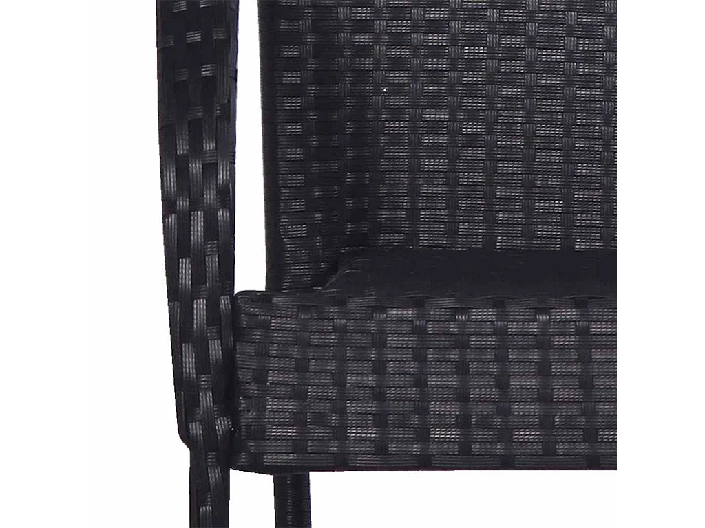 Chaises empilables d'extérieur lot de 6 Résine tressée Noir