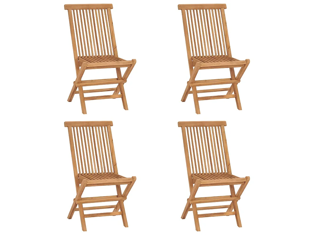 Klapstoelen 4 stuks van massief teakhout