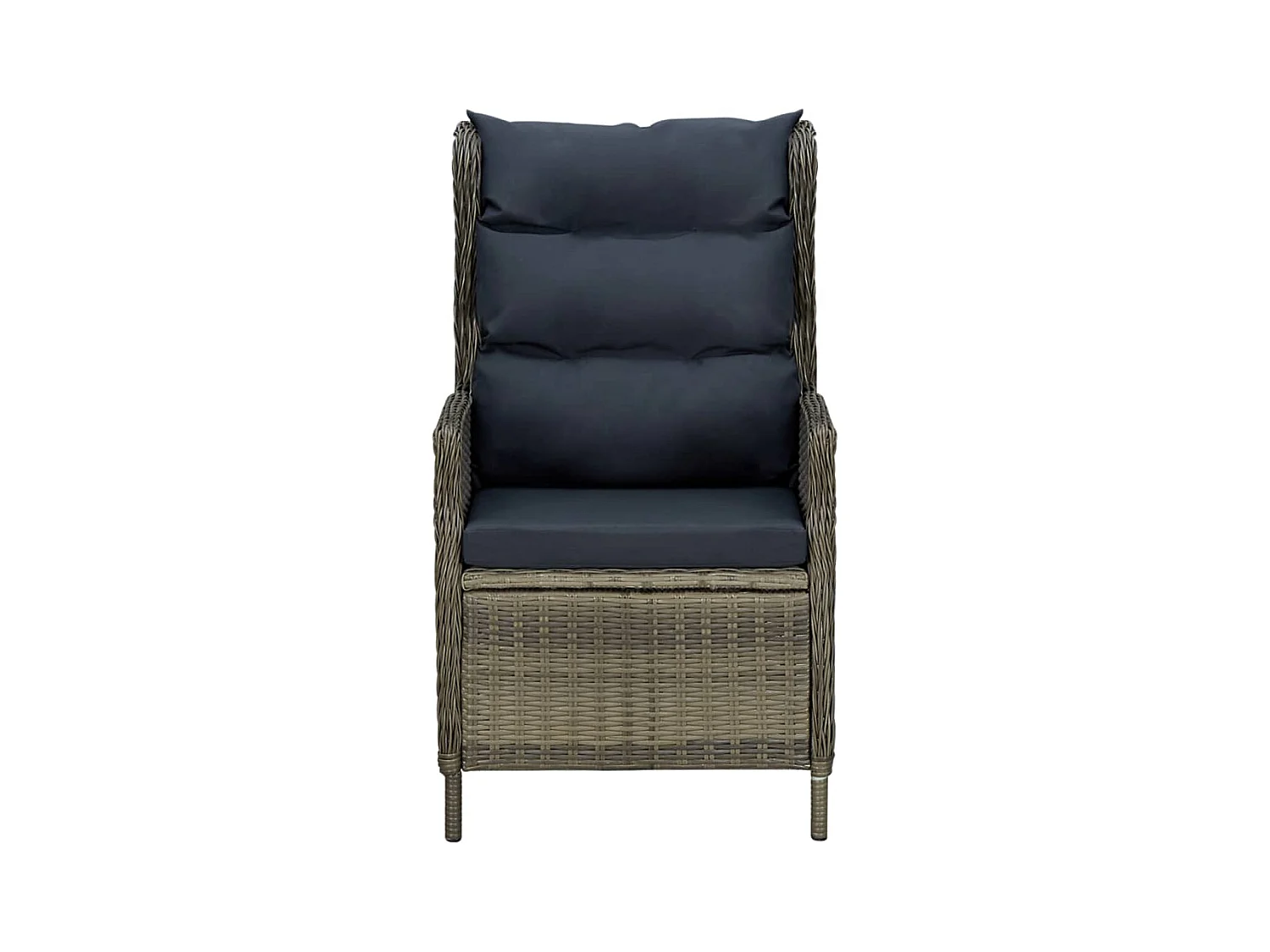 Verstellbarer Gartensessel mit Auflagen Poly Rattan Braun