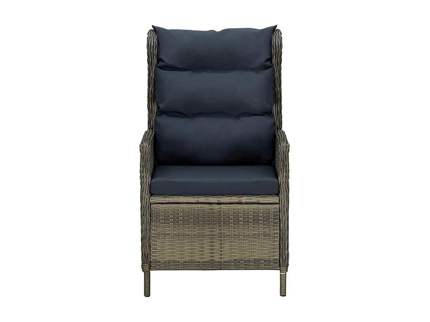 Chaise inclinable de jardin avec coussins Résine tressée Marron