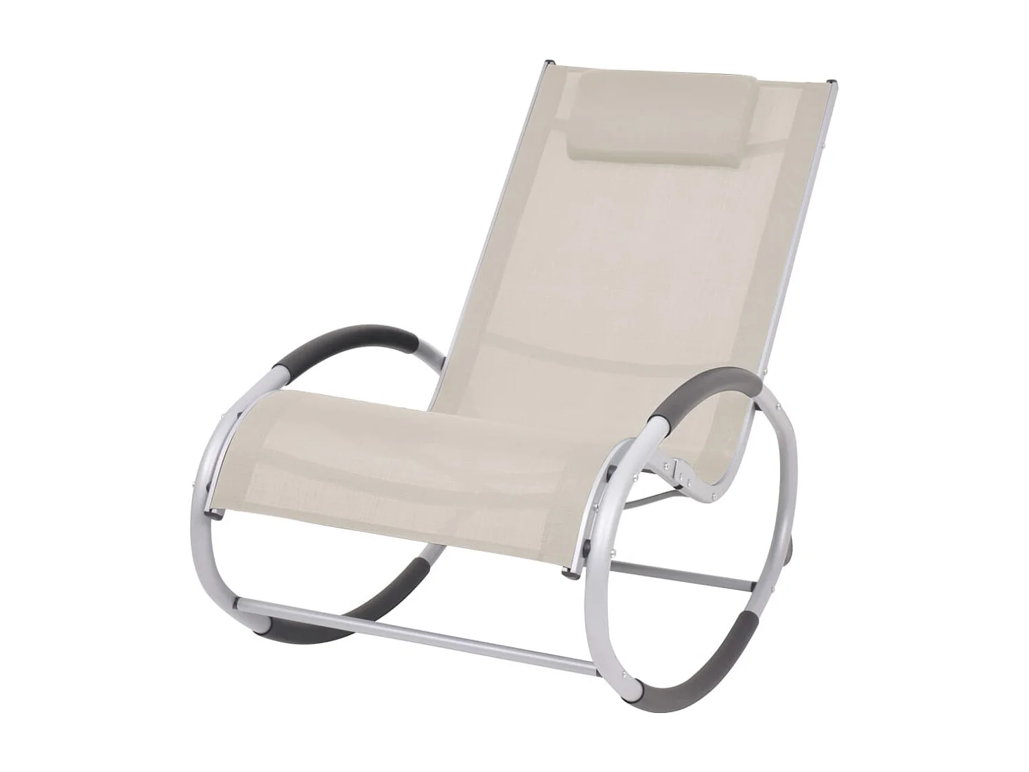 Cadeira de baloiço para jardim textilene creme