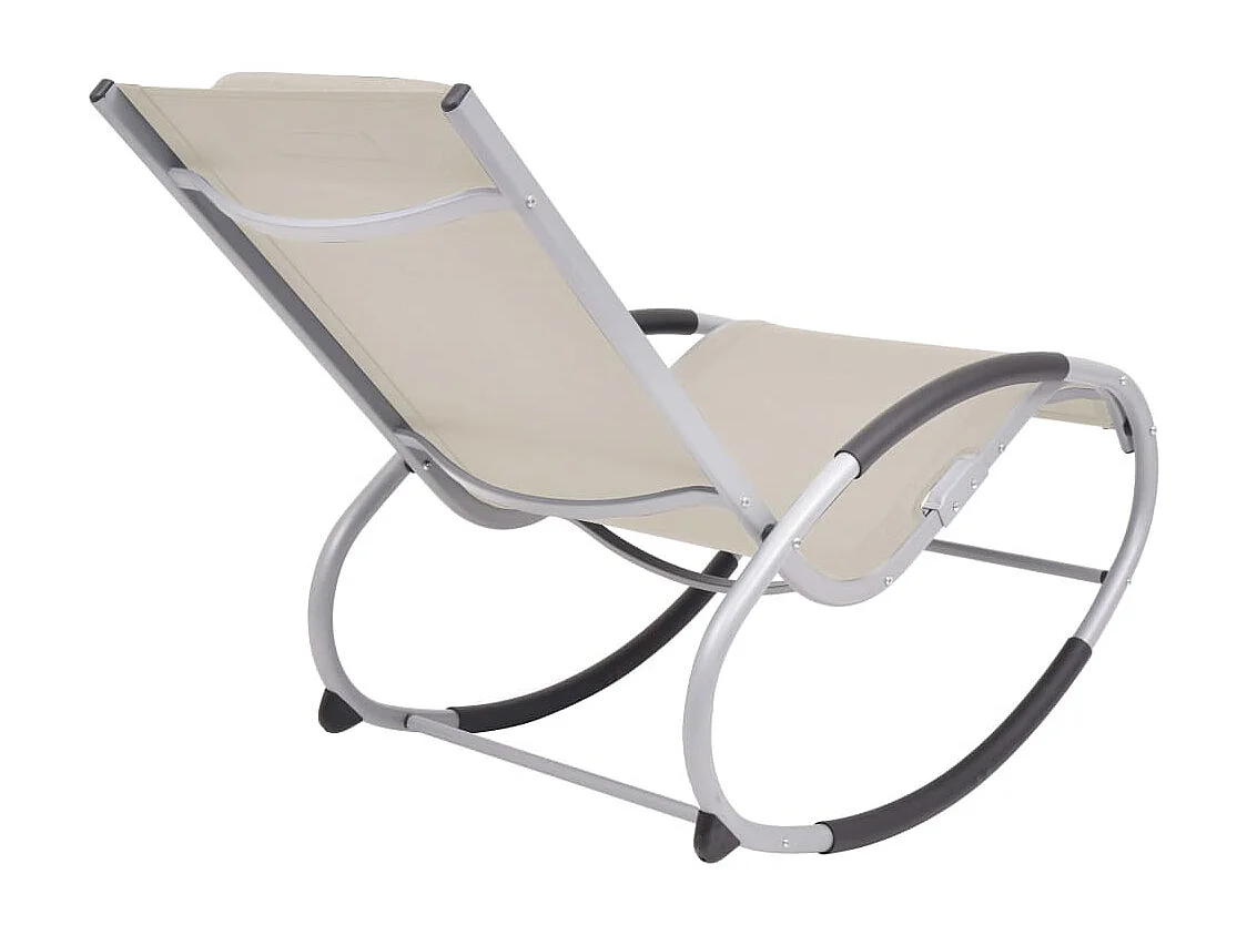 Cadeira de baloiço para jardim textilene creme