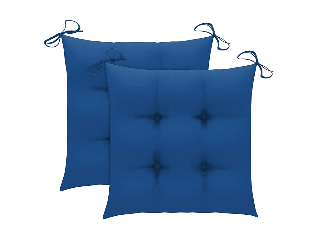 Chaises à manger d'extérieur lot de 2 et coussins Acacia massif