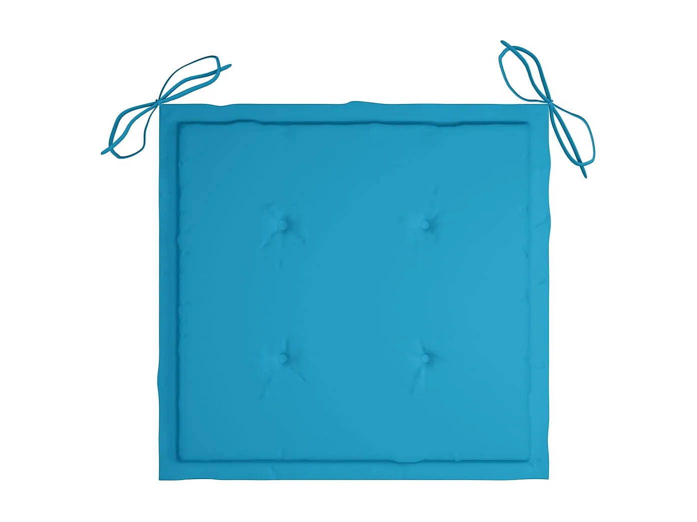 Cadeiras de jardim c/ almofadões azuis 8 pcs teca maciça