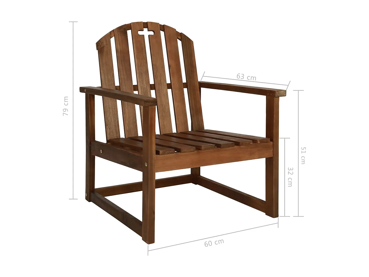 Chaises de jardin lot de 2 Bois d'acacia solide