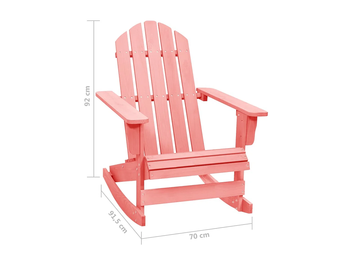 Sedia a Dondolo Giardino Adirondack in Legno di Abete Rosa