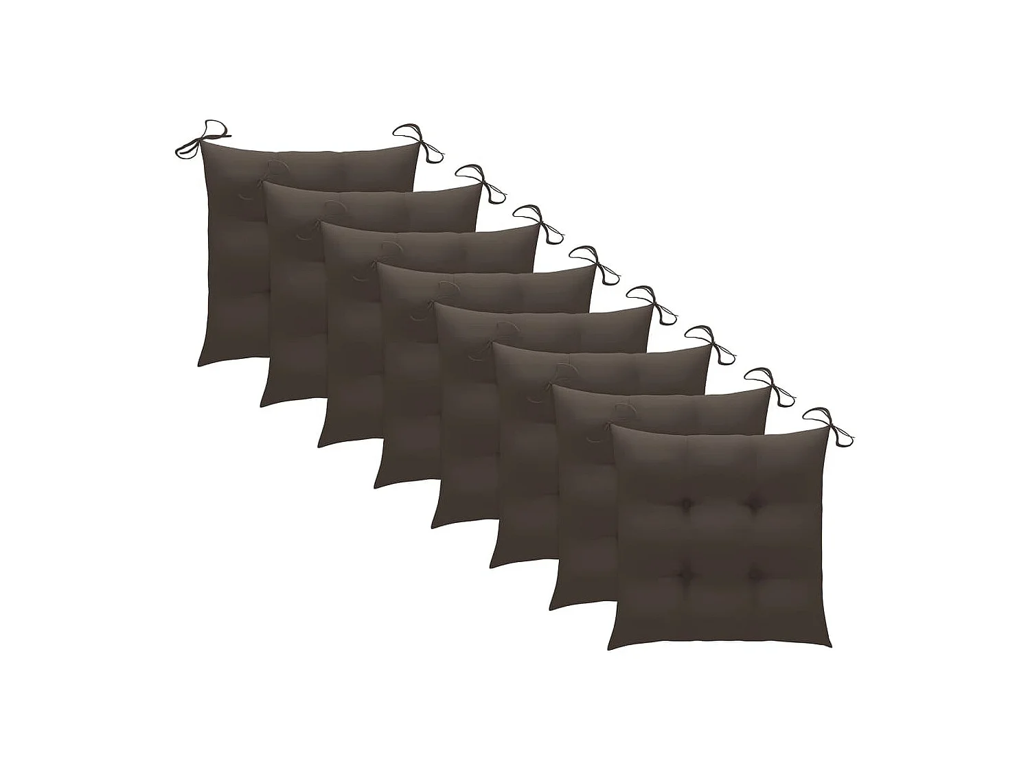 Gartenstühle 8 Stk. mit Taupe Kissen Massivholz Teak