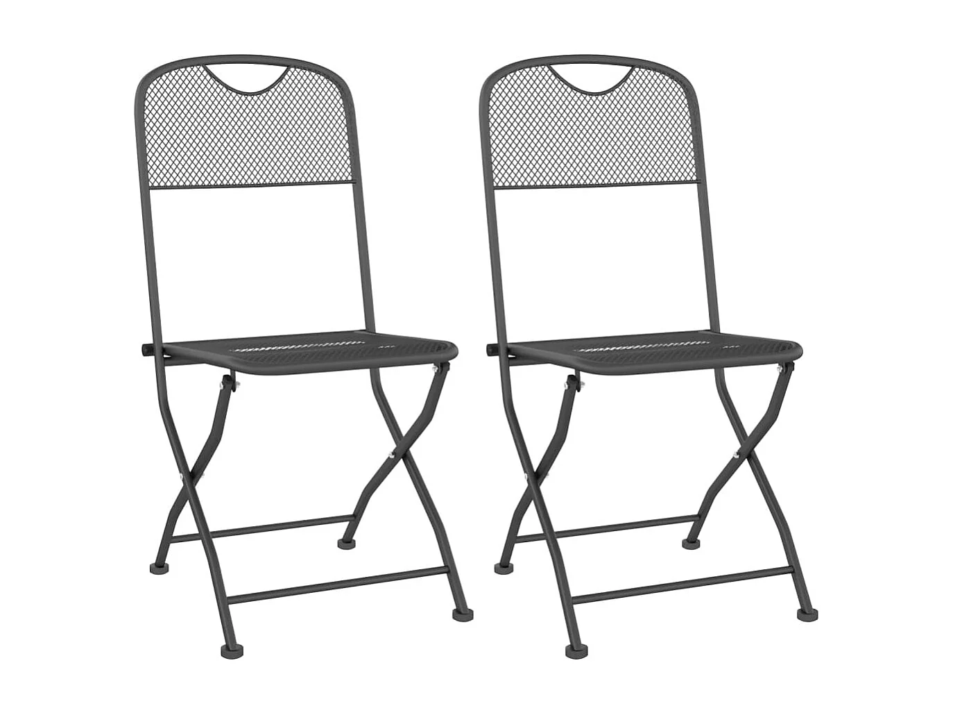 Tuinstoelen inklapbaar 2 st metaalgaas antracietkleurig