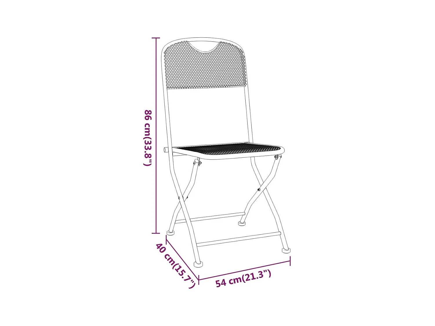 Klappbare Gartenstühle 2 Stk. Streckgitter Anthrazit
