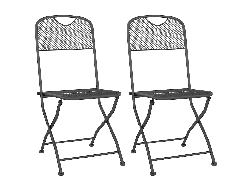 Klappbare Gartenstühle 2 Stk. Streckgitter Anthrazit