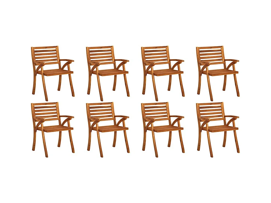 Tuinstoelen 8 st met kussens massief acaciahout
