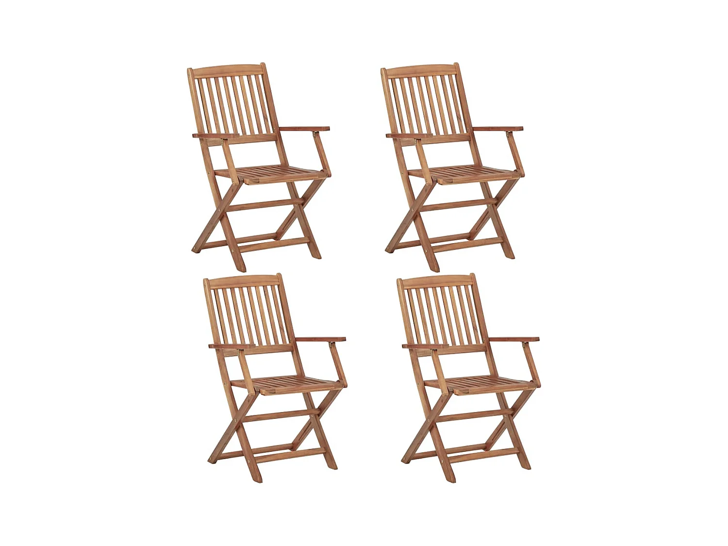 Tuinstoelen 4 st inklapbaar massief acaciahout