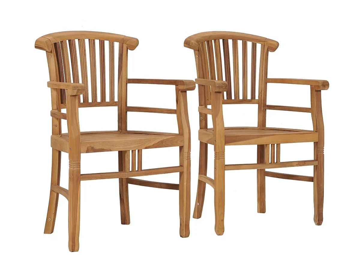 Chaises de jardin lot de 2 Bois de teck solide