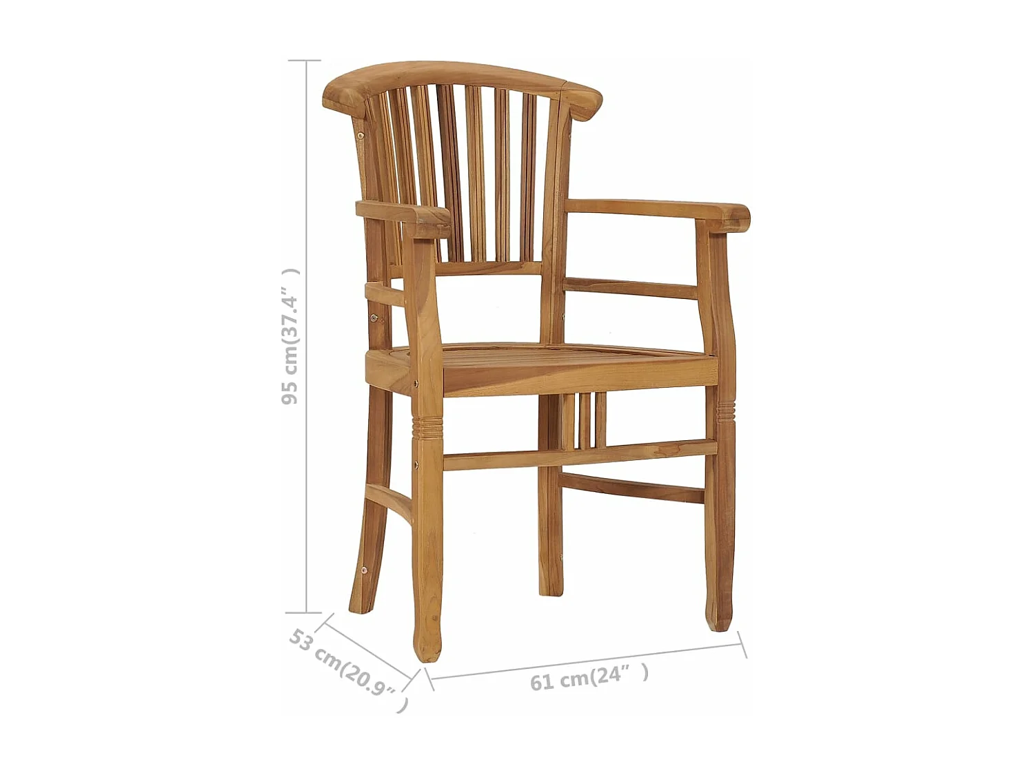 Chaises de jardin lot de 2 Bois de teck solide