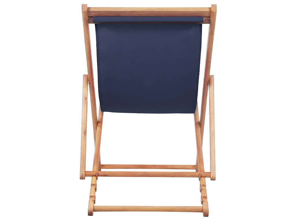 Chaise pliante en tissu et structure en bois bleue