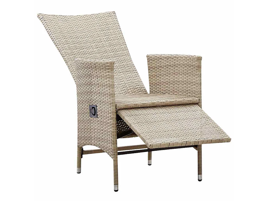 Garten-Liegestühle 2 Stk. mit Auflagen Poly Rattan Beige