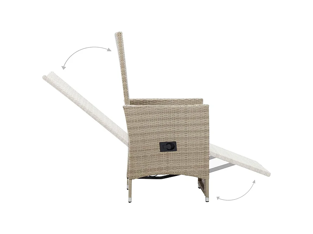 Garten-Liegestühle 2 Stk. mit Auflagen Poly Rattan Beige