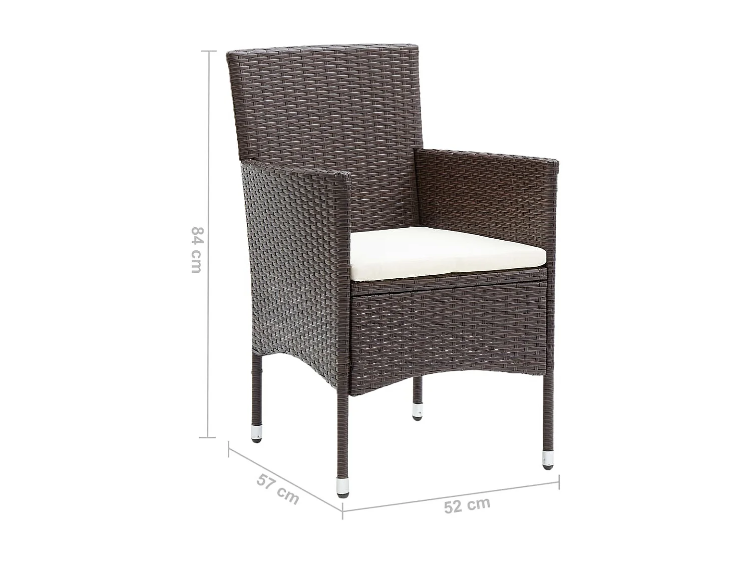Garten-Essstühle 2 Stk. Poly Rattan Braun