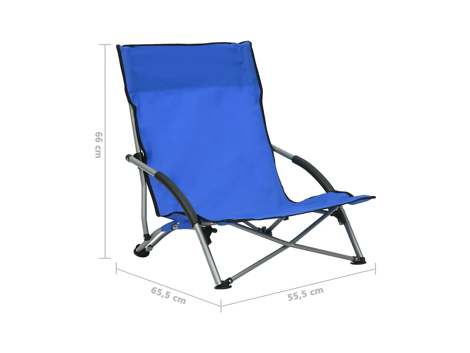 Klappbare Strandstühle 2 Stk. Blau Stoff