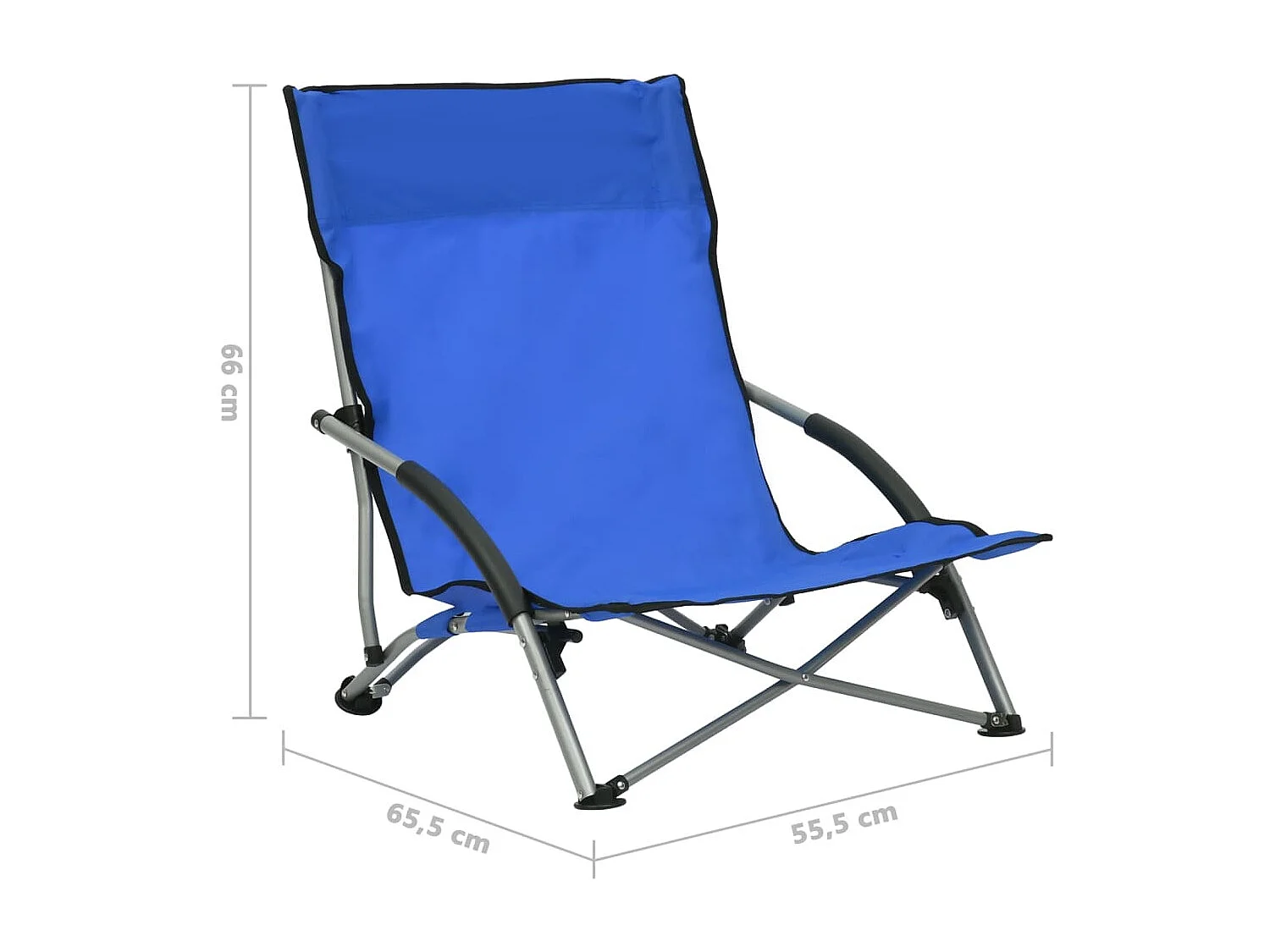 Strandstoelen 2 st inklapbaar stof blauw