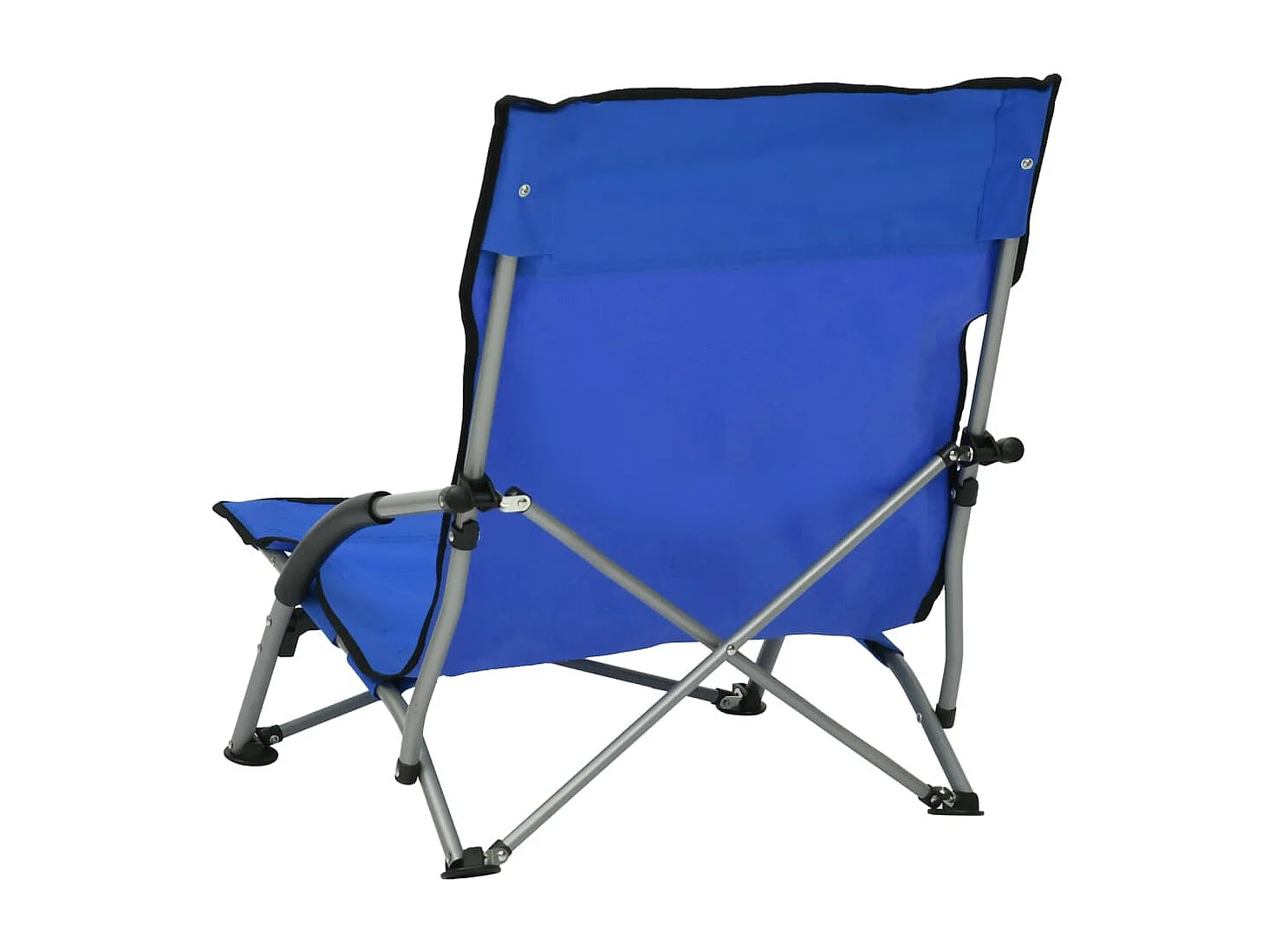 Strandstoelen 2 st inklapbaar stof blauw