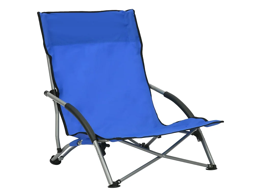 Chaises de plage pliables lot de 2 Bleu Tissu