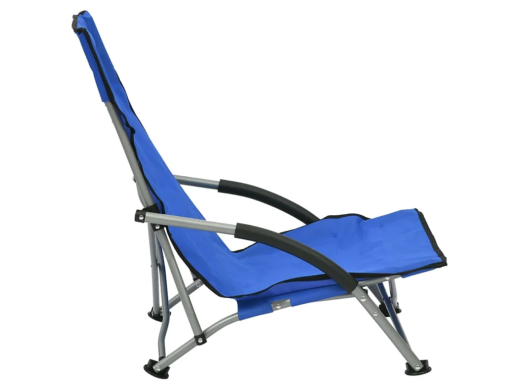 Chaises de plage pliables lot de 2 Bleu Tissu