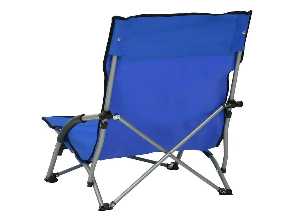 Chaises de plage pliables lot de 2 Bleu Tissu