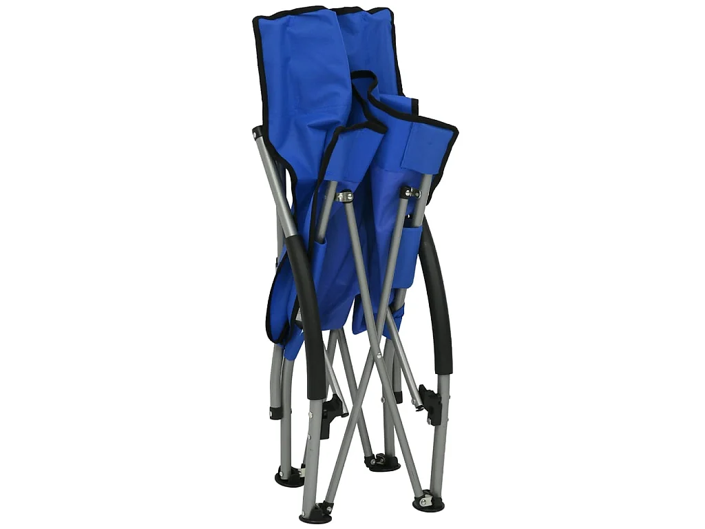 Chaises de plage pliables lot de 2 Bleu Tissu