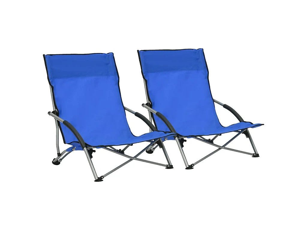 Opklapbare stoelen, 2 stuks, blauwe stof