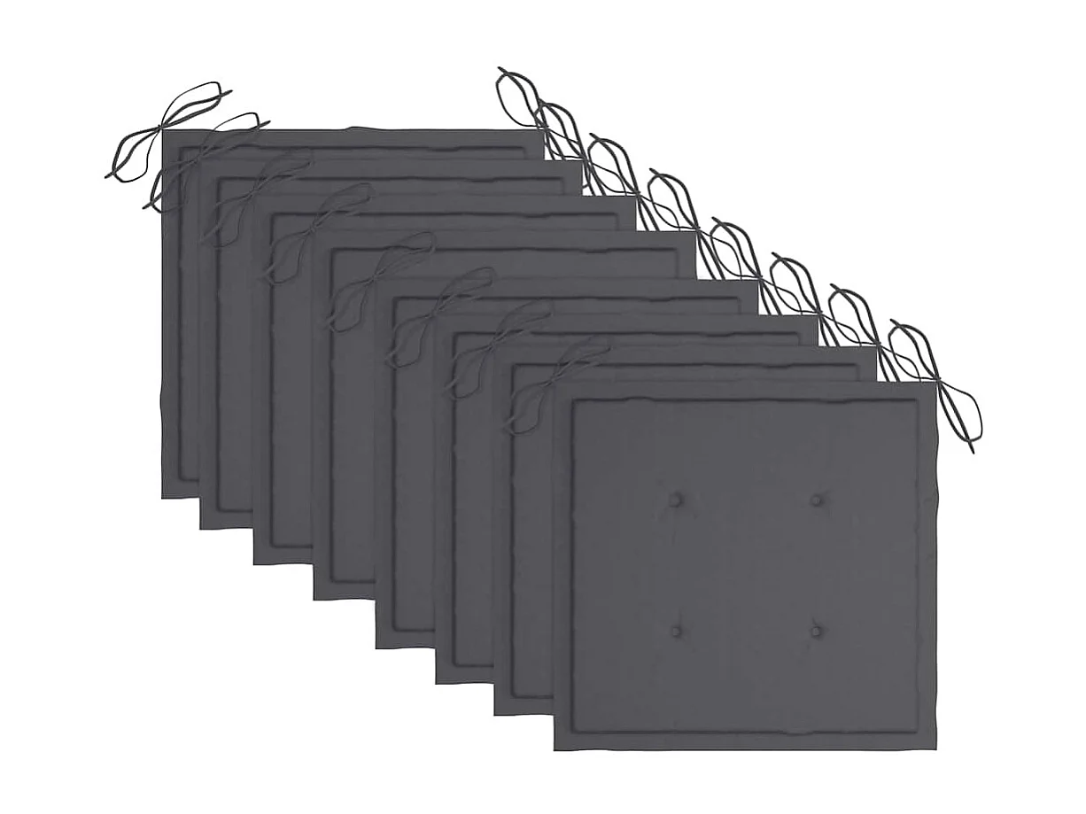 Chaises de jardin et coussins lot de 8 Bois acacia solide Gris