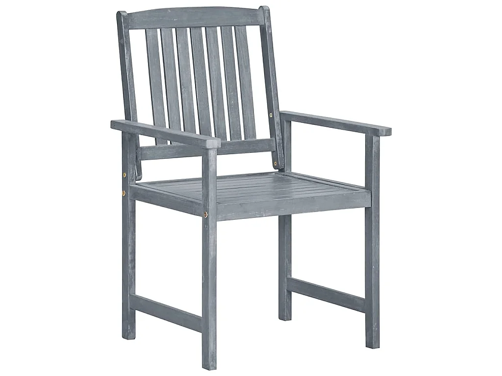 Chaises de jardin et coussins lot de 8 Bois acacia solide Gris