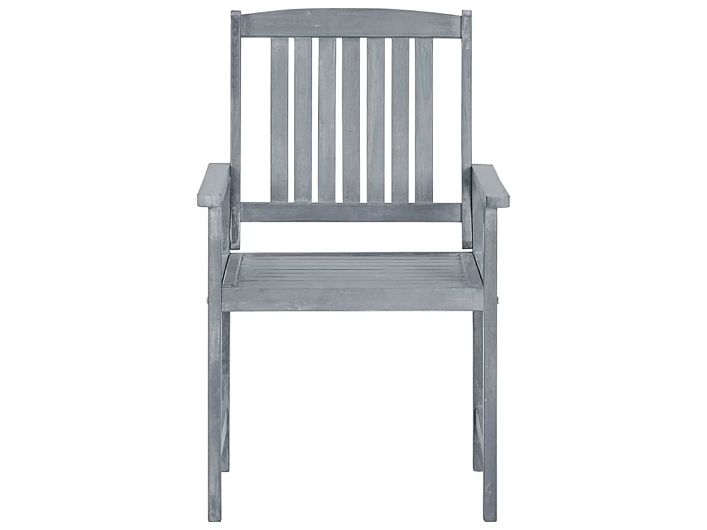 Chaises de jardin et coussins lot de 8 Bois acacia solide Gris
