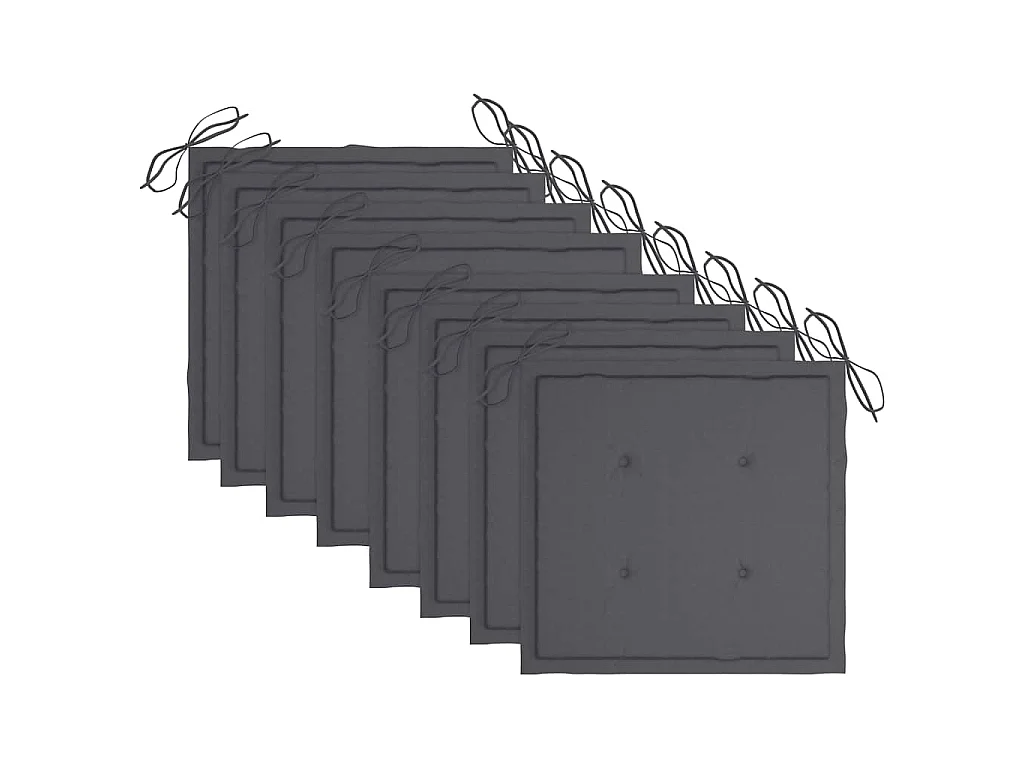 Chaises de jardin et coussins lot de 8 Bois acacia solide Gris