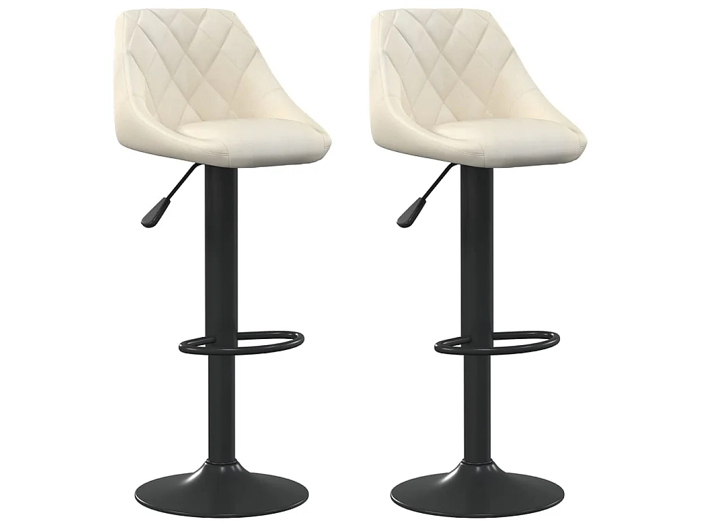 Barhocker 2 Stk. Creme Samt