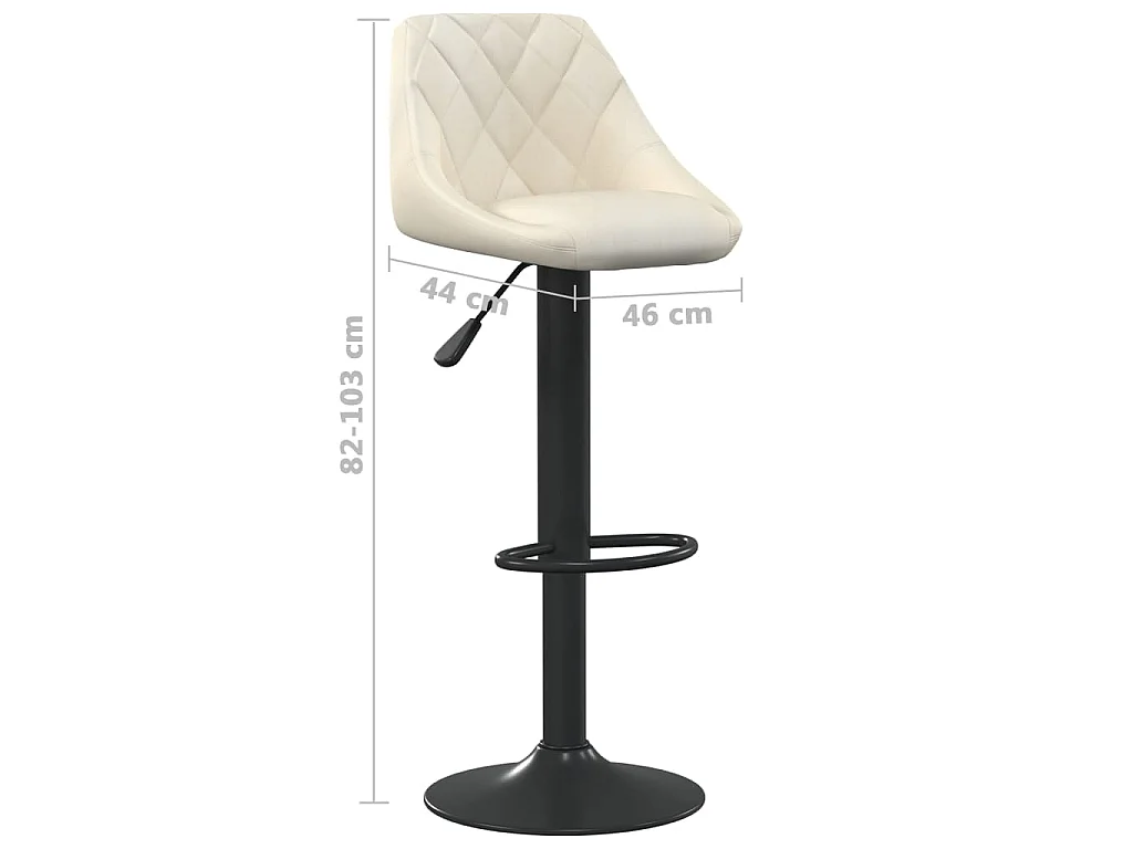 Barhocker 2 Stk. Creme Samt