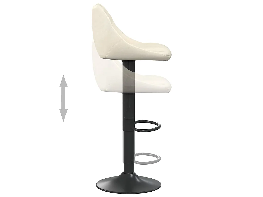 Barhocker 2 Stk. Creme Samt