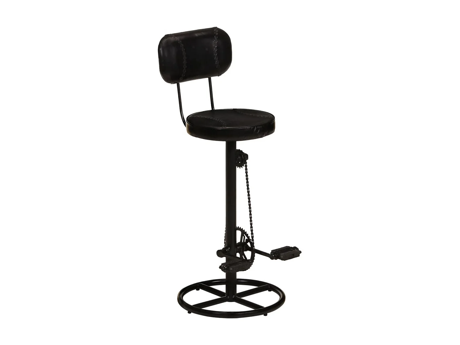 Barhocker 2 Stk. Schwarz Echtes Ziegenleder