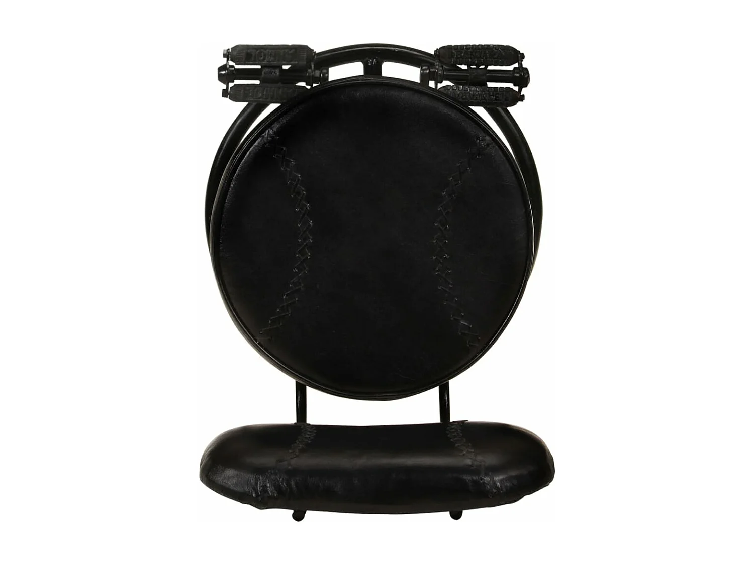 Barhocker 2 Stk. Schwarz Echtes Ziegenleder