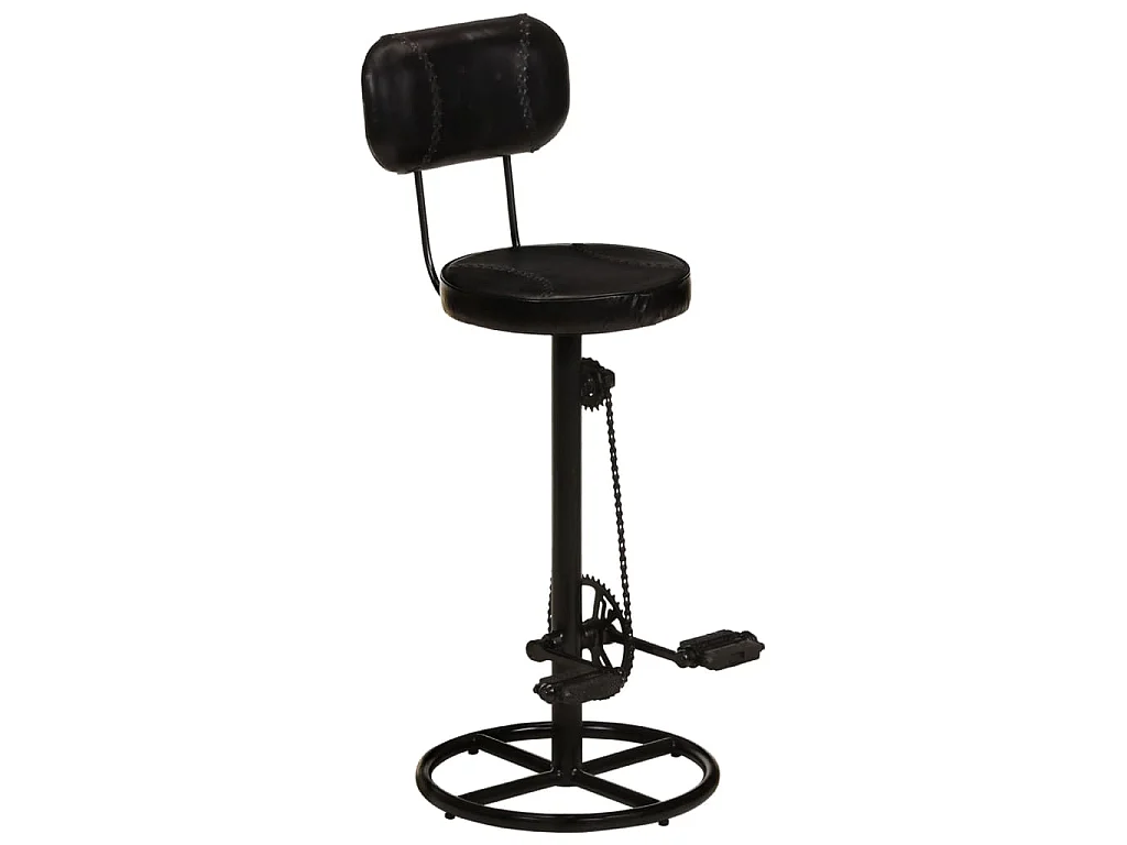Barhocker 2 Stk. Schwarz Echtes Ziegenleder