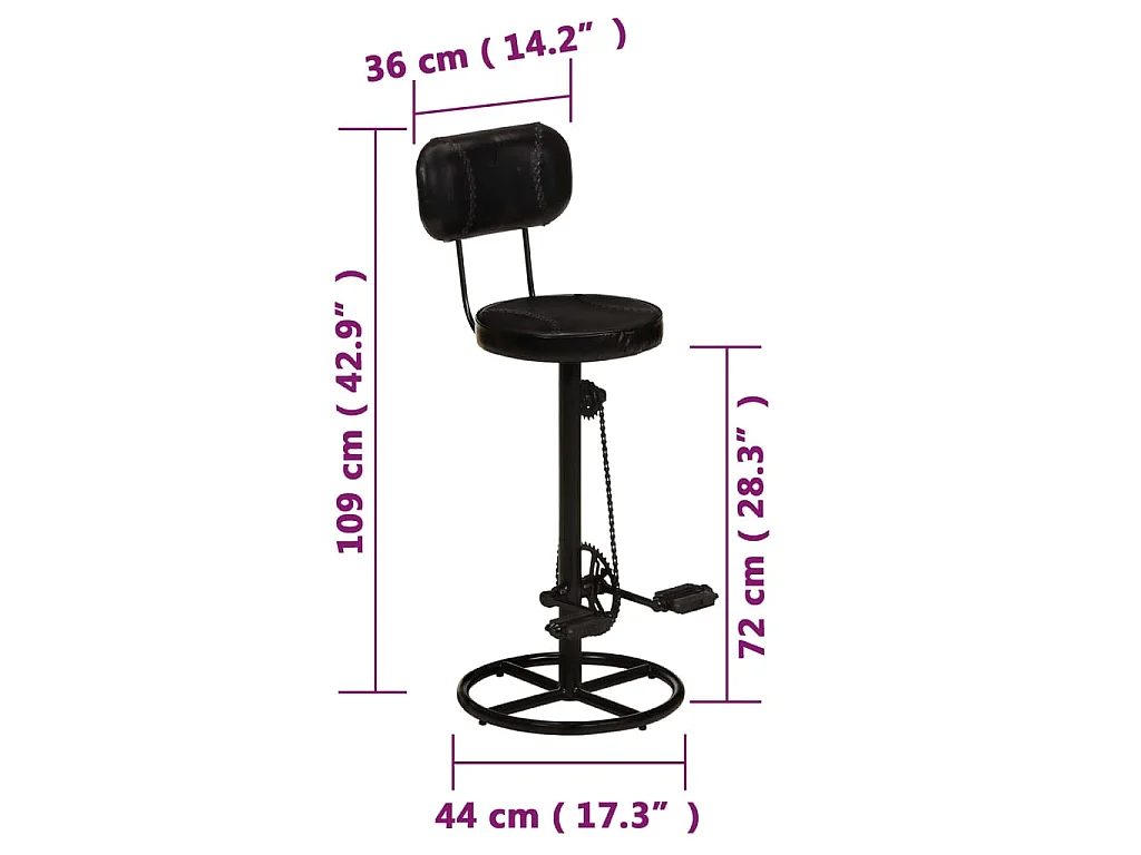 Barhocker 2 Stk. Schwarz Echtes Ziegenleder