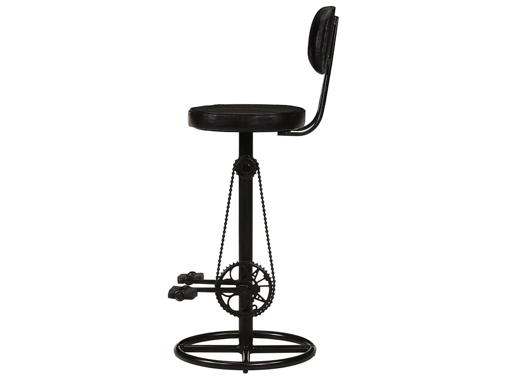 Barhocker 2 Stk. Schwarz Echtes Ziegenleder