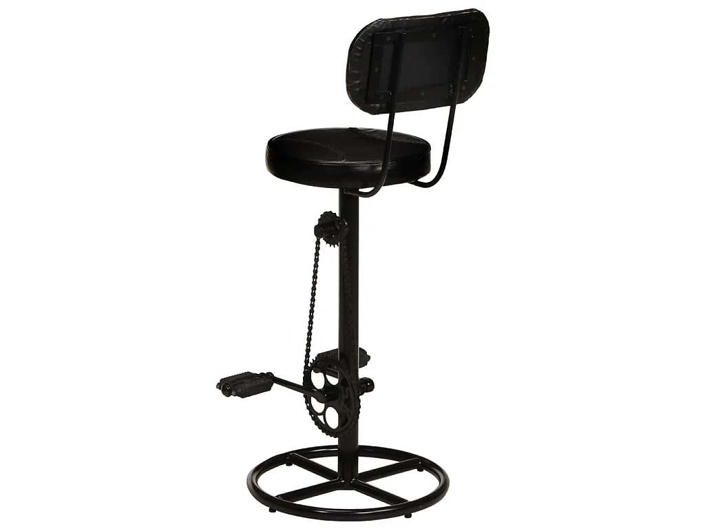 Barhocker 2 Stk. Schwarz Echtes Ziegenleder